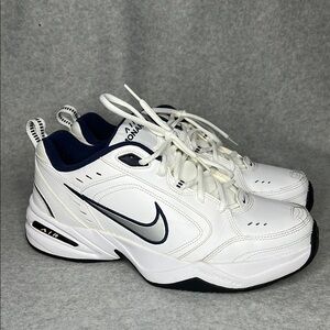 Nike Air Monarch White Navy Dad Sneakers Dad Bod Corvette Club Mens Size 11